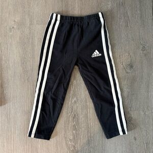 Adidas Kids Black Leggings with White Stripes